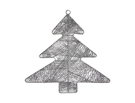Adorno Natalício Prateado Árbol de Navidad Metal Plástico 36,7 X 0,2 X 37,5 cm