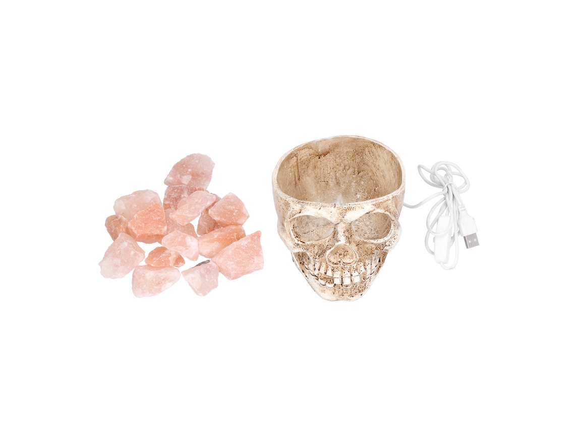Lámpara De Sal De Cristal Con Forma De Calavera, Ajuste Continuo De Brillo, Luz Nocturna Led.