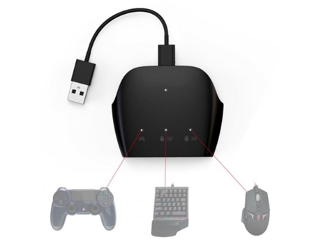 Convertidor de ratón y teclado Adaptador de teclado de ratón Convertidor de mango con cable para Nintendo Switch negro