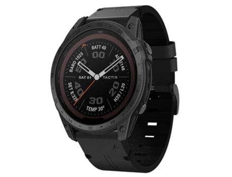 Correa de Reloj Inteligente para Garmin Tactix 7 Pro de 26 mm con Hebilla de Acero de Cuero (Negro)