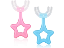 2 cepillos de dientes manuales en forma de U para niños, cepillo de dientes de silicona para toda la boca. GOKOCO