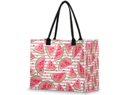 Bolso Mano Grande Tropicallife Estampado Sandía A Rayas Para Mujeres Niñas Bolso Hombro Compras Trabajo Gim