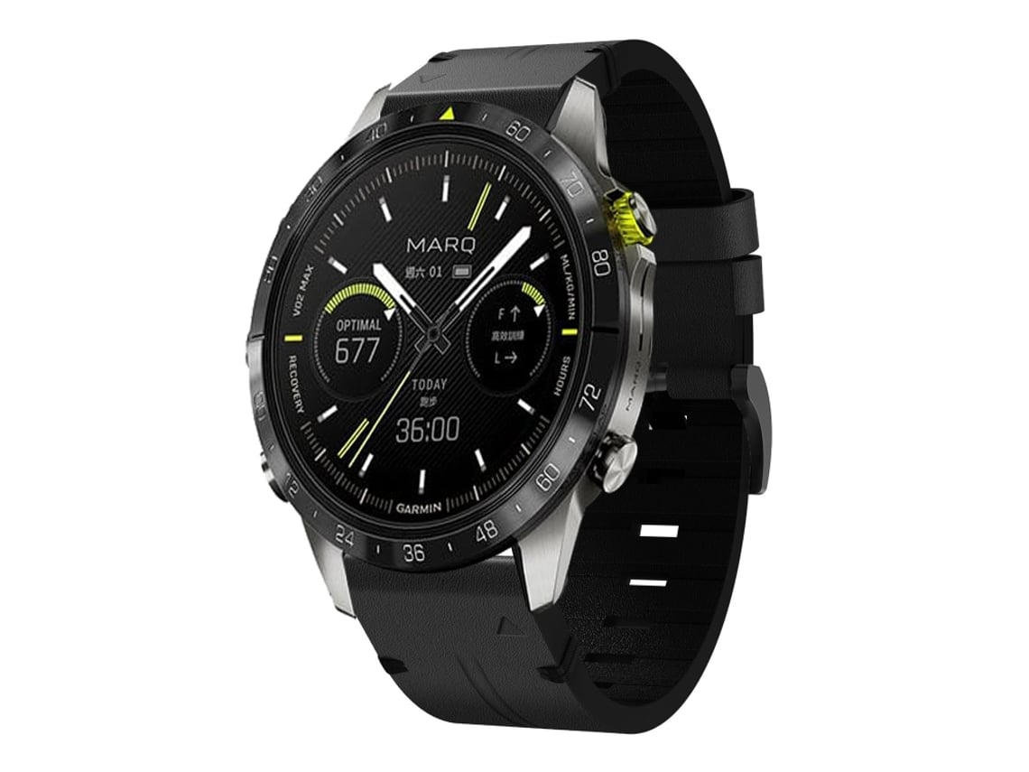 Bracelete Para Garmin Marq Athlete Gen 2 - Couro - Fivela De Aço (22mm) Preto