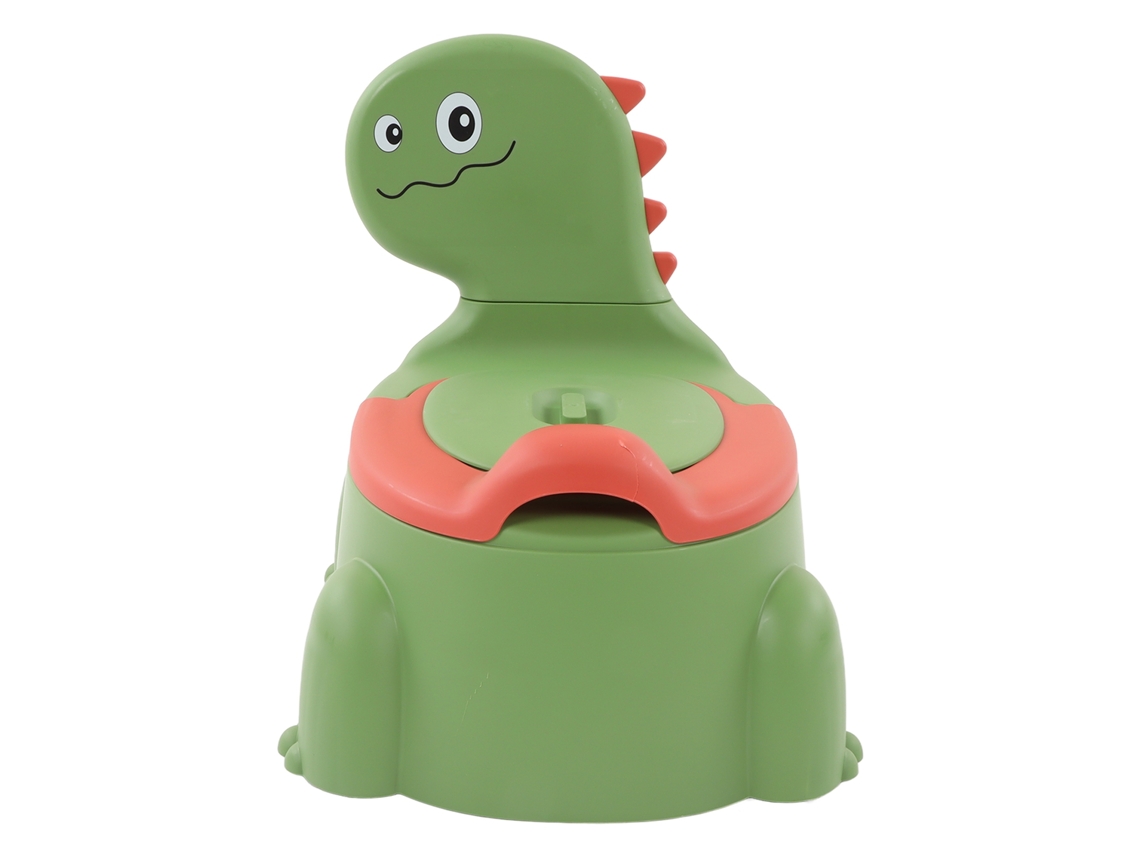 Inodoro Infantil Con Forma De Dinosaurio Y Base Ergonómica De Goma Para Entrenamiento - Verde