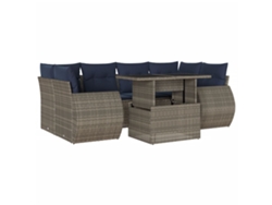 Maison Exclusive - Conjunto De Sofá De Jardín De 7 Piezas Con Cojines, Poliratán Gris