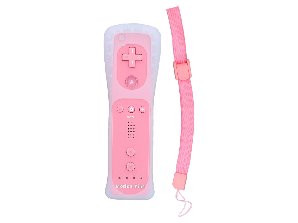 Mando A Distancia De Repuesto Para Consola De Juegos Hd Home Con Funda De Silicona Y Pulsera Con 2 Vibraciones Para Wii, Color Rosa