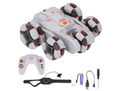 2026-coche De Control Remoto Stunt 2.4ghz Con Sensor De Gestos 360° Giratorio Luces 5 Ruedas Juguete Gris