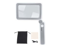 Lupa Rectangular 4x Con Luz, 3 Modos Led, Control Táctico Ergonómico, Diseño Portátil Para Personas Mayores, Ideal Para La Lectura.