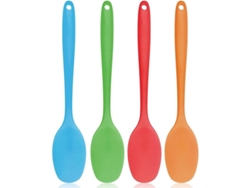 Cucharas De Silicona Resistentes Al Calor Con Mangos Largos Para Cocinar Y Hornear.