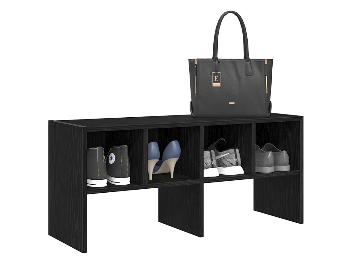 Zapatero | Armario Zapatero Apilable Roble Negro 89,5x30x40 Cm