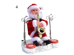 Juguete eléctrico de Papá Noel para niños y niñas, con batería, órgano y saxofón, regalo navideño. Hengjian