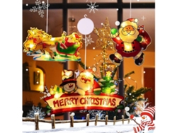 Adorno Navideño Para Ventanas. Apto Para Uso Interior Y Exterior. Funciona Con Pilas Y Cuenta Con Una Ventosa, Lo Que Lo Hace Perfecto Para