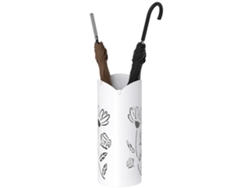 Suporte Guarda-chuvas Aço 4 Ganchos Bandeja 17x17x41 Cm Branco
