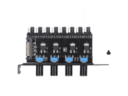 Controlador De Velocidad De Ventiladores De Pc Fan Hub 12v 4pin 8 Canales 4 Perillas Con Interfaz Sata