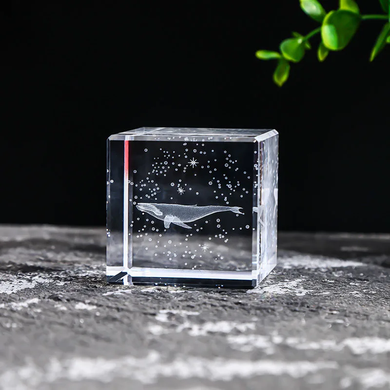 Cubo de cristal cuadrado de 40 mm para joyería, con prisma de vidrio grabado con láser 3D MDUG (estilo 17 40 mm)