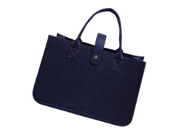 Bolsa de fieltro plegable para la compra de juguetes, compras, salidas, almacenamiento, trabajo, viajes, picnics y uso diario, color azul marino.