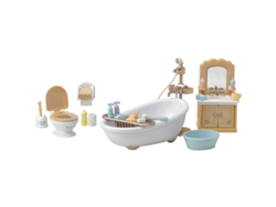 Juego De Baño Para Muñecas Estilo Campestre Con 25 Piezas Que Incluye Bañera, Lavabo Con Espejo, Ducha Y Accesorios.