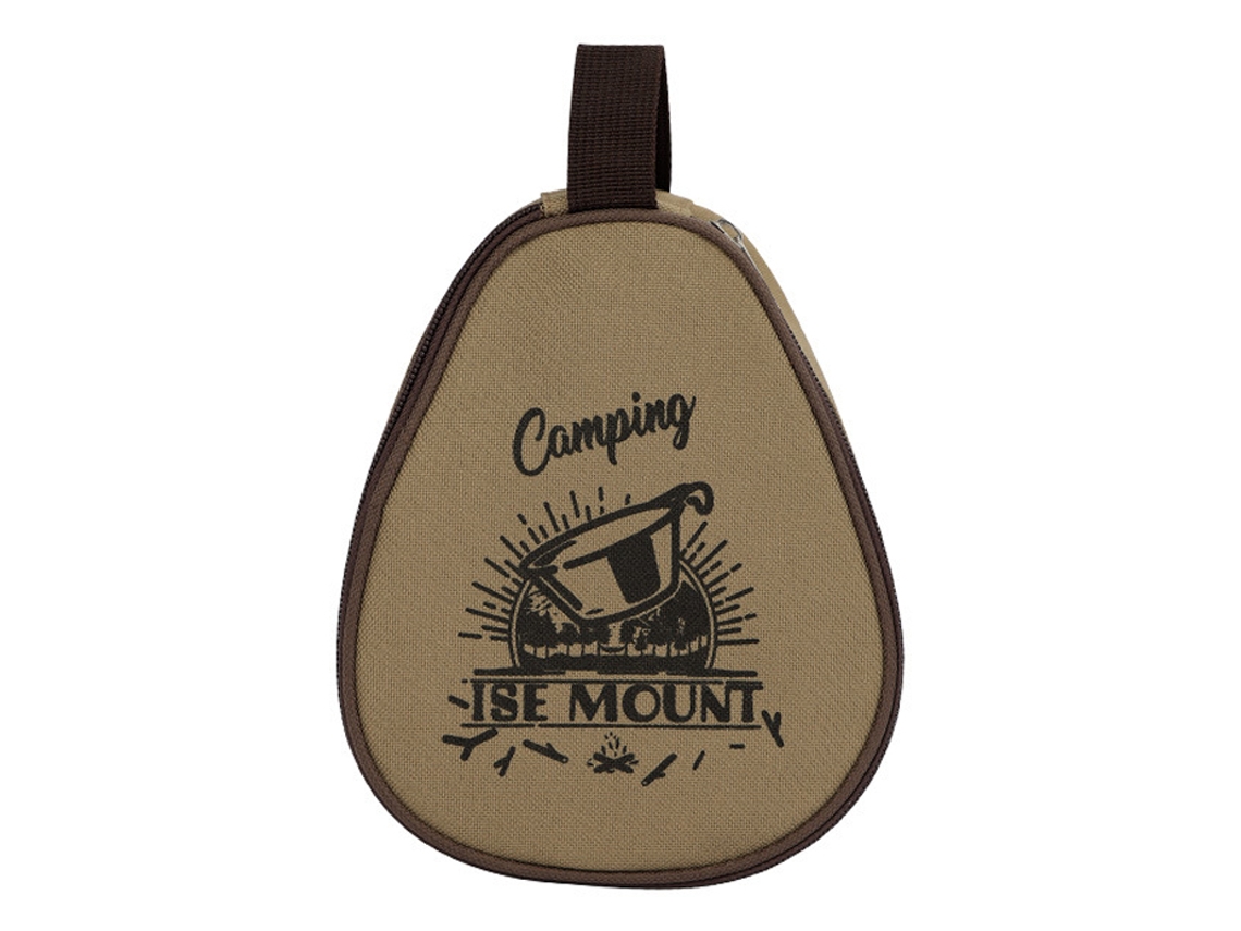 Bolsa de malla para sartenes de camping con bolsillo para colgar, gran capacidad para uso en exteriores.