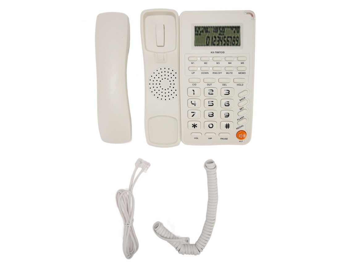 Telefone Fixo Com Fio Botões Grandes Tela Hd Antideslizante Para Idosos Lar Escritório Hotel Branco