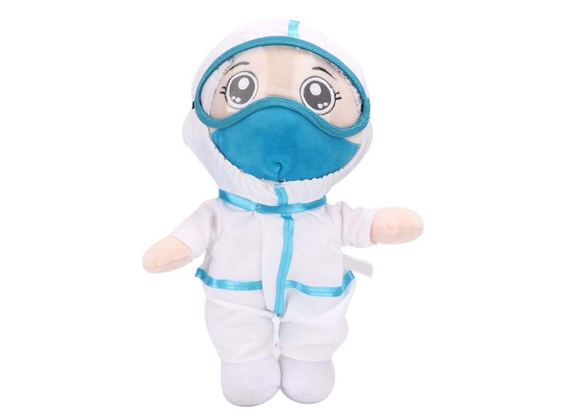 Muñeco de peluche de médico de 25 cm, muy realista y suave, ideal como regalo.