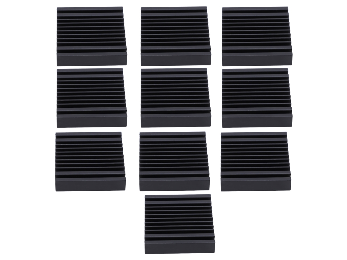 10 Disipadores De Calor De Aluminio De 40x9x40 Mm Para Placas De Circuito Impreso (negro)