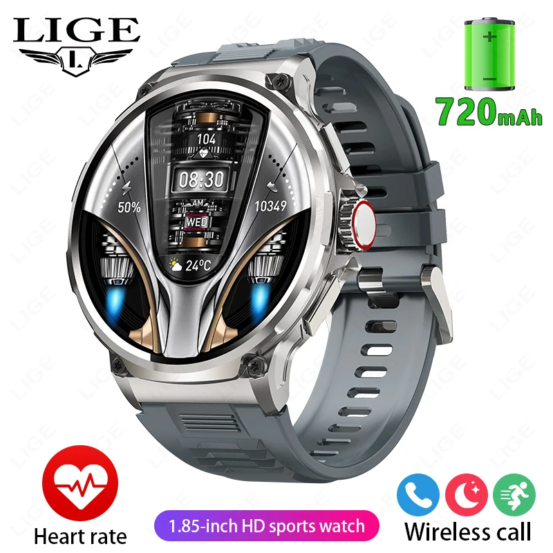 Reloj Inteligente (plateado), Llamadas Bluetooth, Monitor De Frecuencia Cardíaca, Batería De 710 Mah, Apto Para Deportes Al Aire Libre.