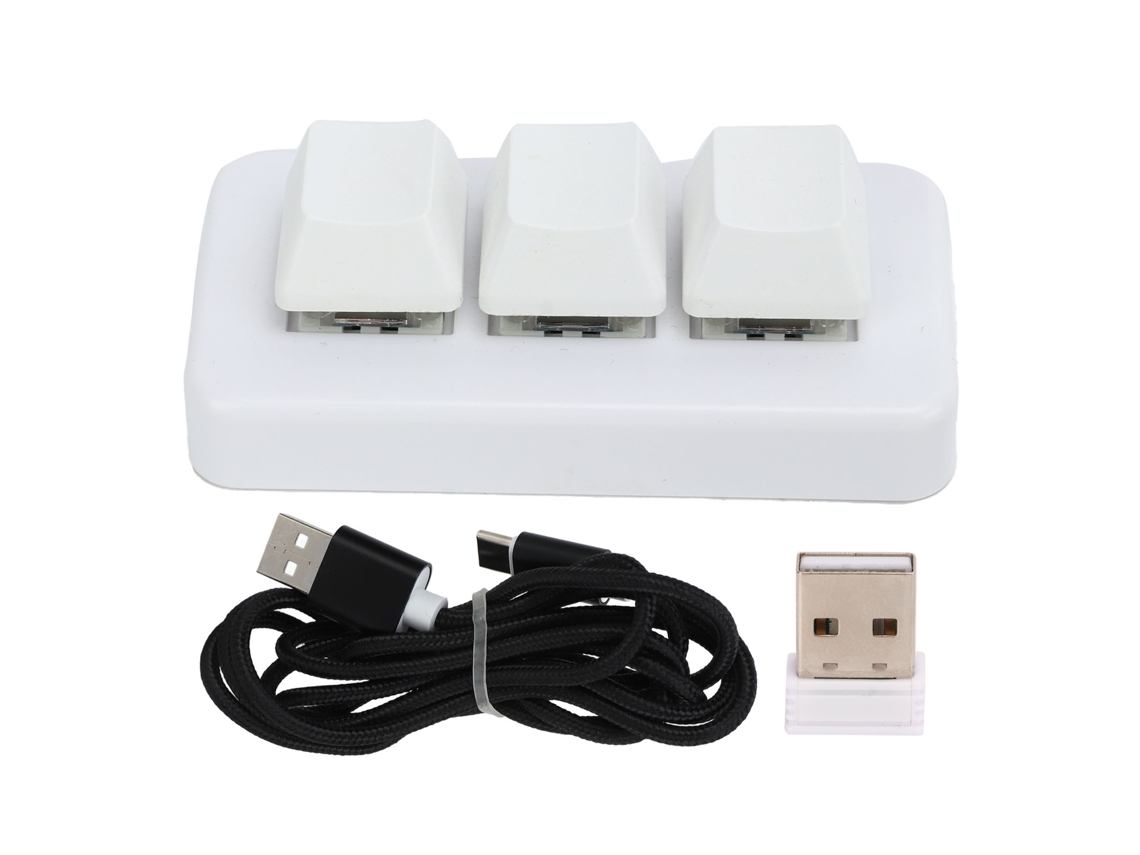 Mini Teclado Para Juegos De 3 Teclas Con Abs, Receptor Bluetooth, Usb, Led Programable, Para Uso Doméstico.