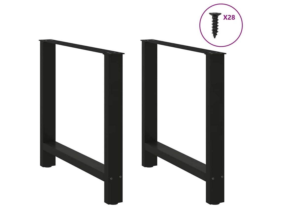 Patas De Mesa De Centro Acero Negro 2 Uds 70x(72-73) Cm