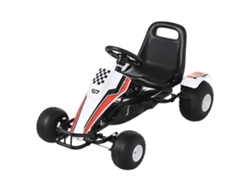 Go Kart Pedales Infantil Freno Asiento Ajustable 3-6 Años Blanco