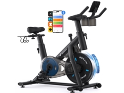 Bicicleta Estática Magnética MERACH, Bluetooth, LED, Aplicación Propia, 8 Niveles, Soporte Doble para Botellas, Manillar/Asiento Ajustables, Silenciosa