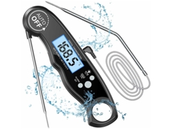Termómetro digital para alimentos, sonda de acero inoxidable de lectura instantánea, sensor de temperatura rápido y preciso, resistente al agua para cocina.