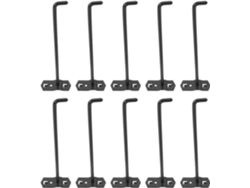 Juego De 10 Ganchos Cuadrados De Metal Negro De 6 Mm X 20 Cm Para Paneles Perforados Y Estantes Colgantes.