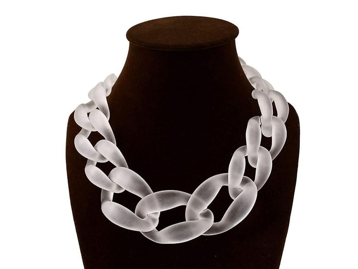 2026-collares De Resina Acrílica Grosso Para Mujer, Cadena Cubana Bohemia Vintage De Plástico Mate, Choker De Moda