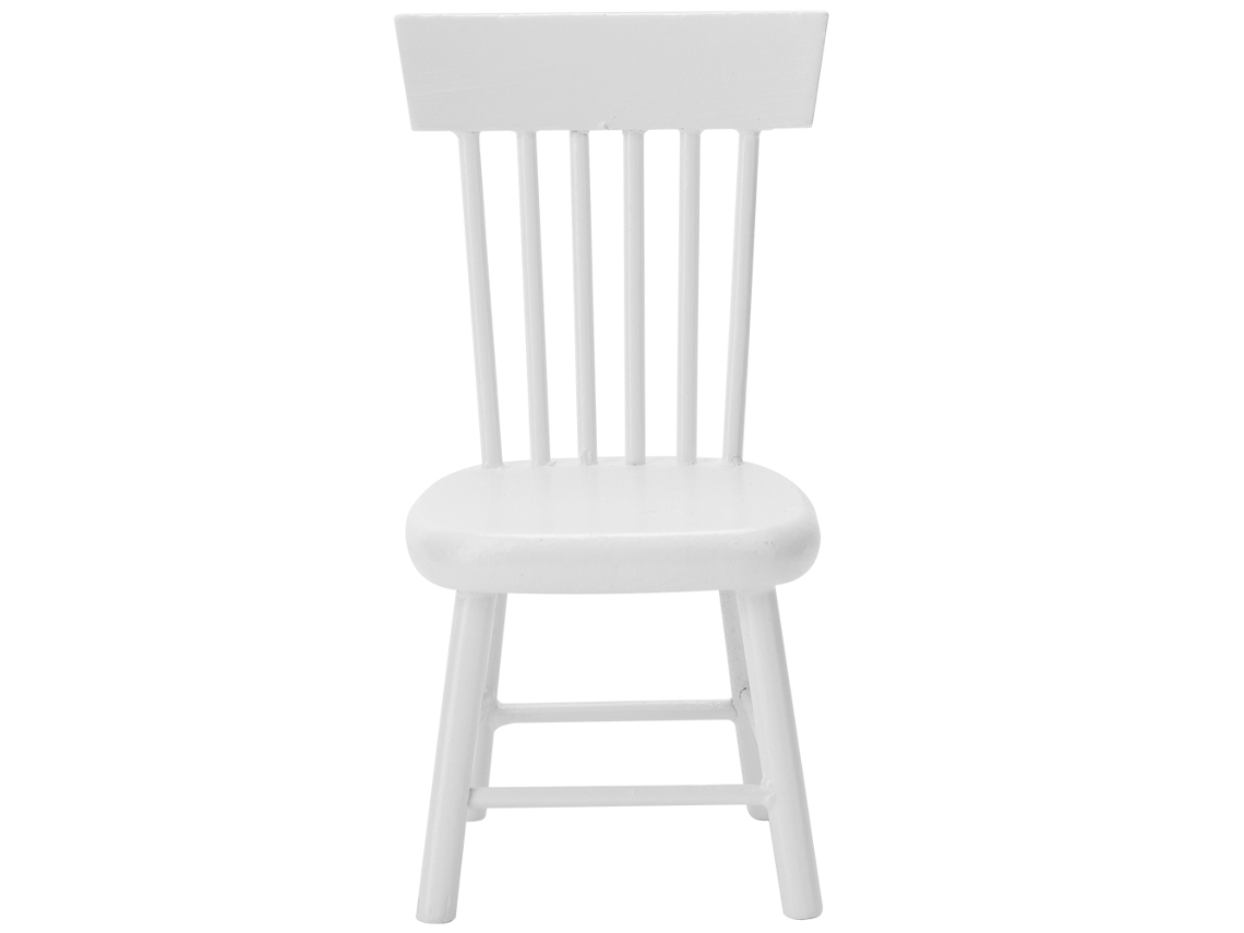 Ats-silla De Comedor De Madera En Miniatura Para Casa De Muñecas 1:12 Accesorio (blanco)