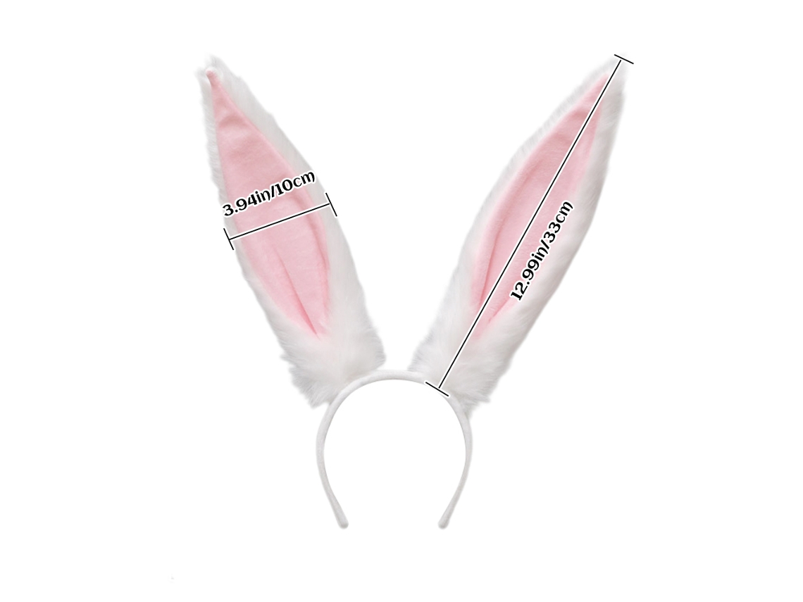 Vlola-2 Piezas Diademas Con Orejas De Conejo Pascua Peludas Para Fiesta Prom Cosplay Accesorios De Disfraz Pascua