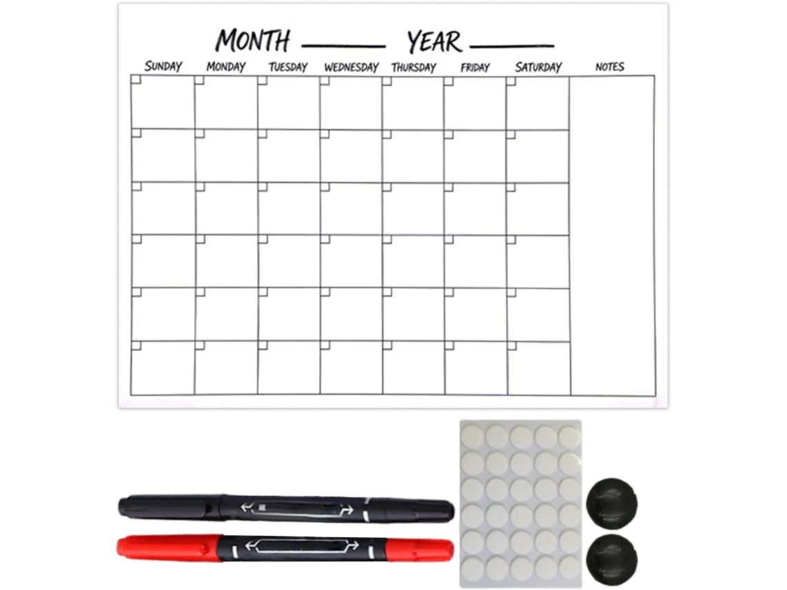 7 x 21 cm, Papel para escribir, Calendario de pared mensual, 29, Reutilizable, Sin fecha, para cocina