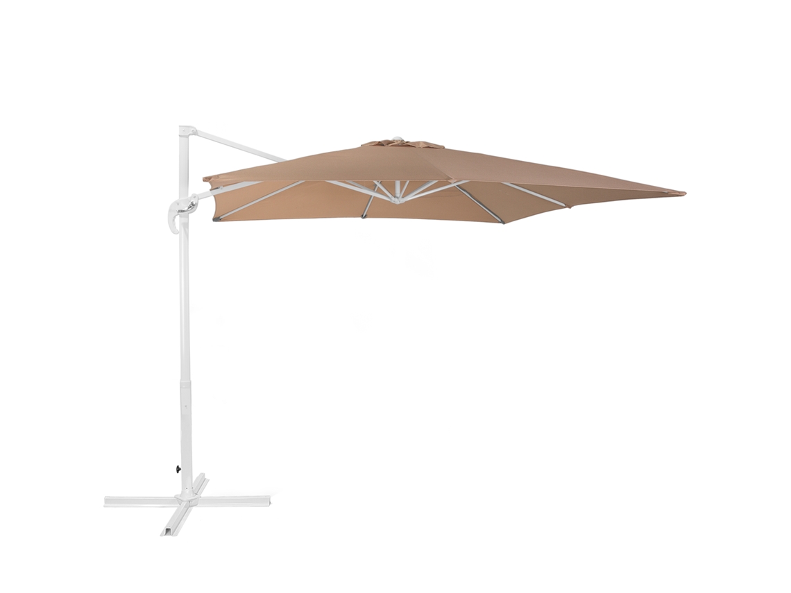 Sombrilla voladiza BELIANI Monza de Poliéster Beige 250x250x235
