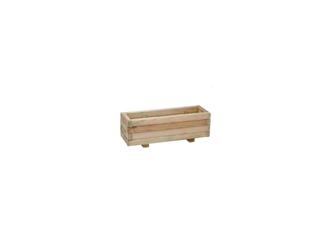 Jardinera de madera rectangular pequeña Com  patas para jardín | 60x20x20cm