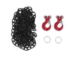Juego De Gancho Y Cadena De Arrastre Para Coche Rc, Decoración De Accesorios Mejorada, Compatible Con Scx10 D90 1/10 Crawler Rojo