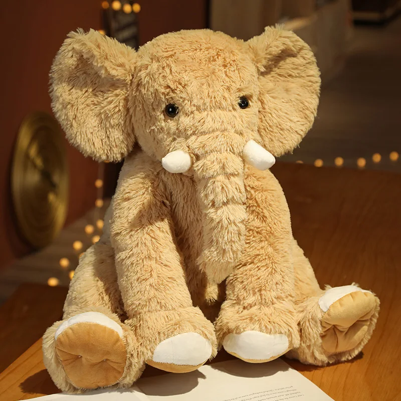(marrón, 45 Cm) Lindo Peluche Realista De Elefante De Dibujos Animados
