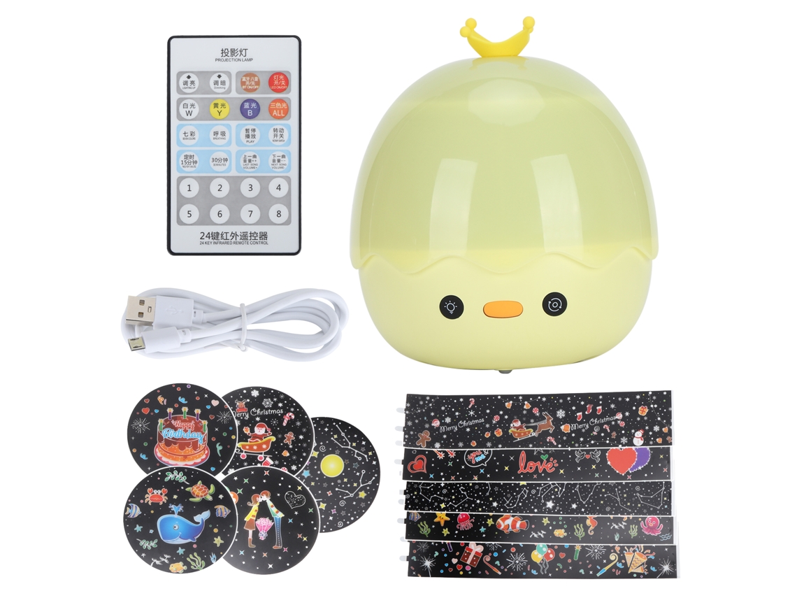 Proyector De Luz Nocturna Con Altavoz Bluetooth, Control Remoto, Regalo Para Niños, Corona De Pato