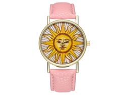 Reloj De Pulsera Analógico De Cuarzo Con Correa De Pu Para Mujer Hombres Zhoulianfa Rosa
