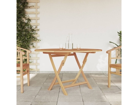 MAISON EXCLUSIVE Mesa de jardín plegable madera maciza de teca Ø 120x75 cm