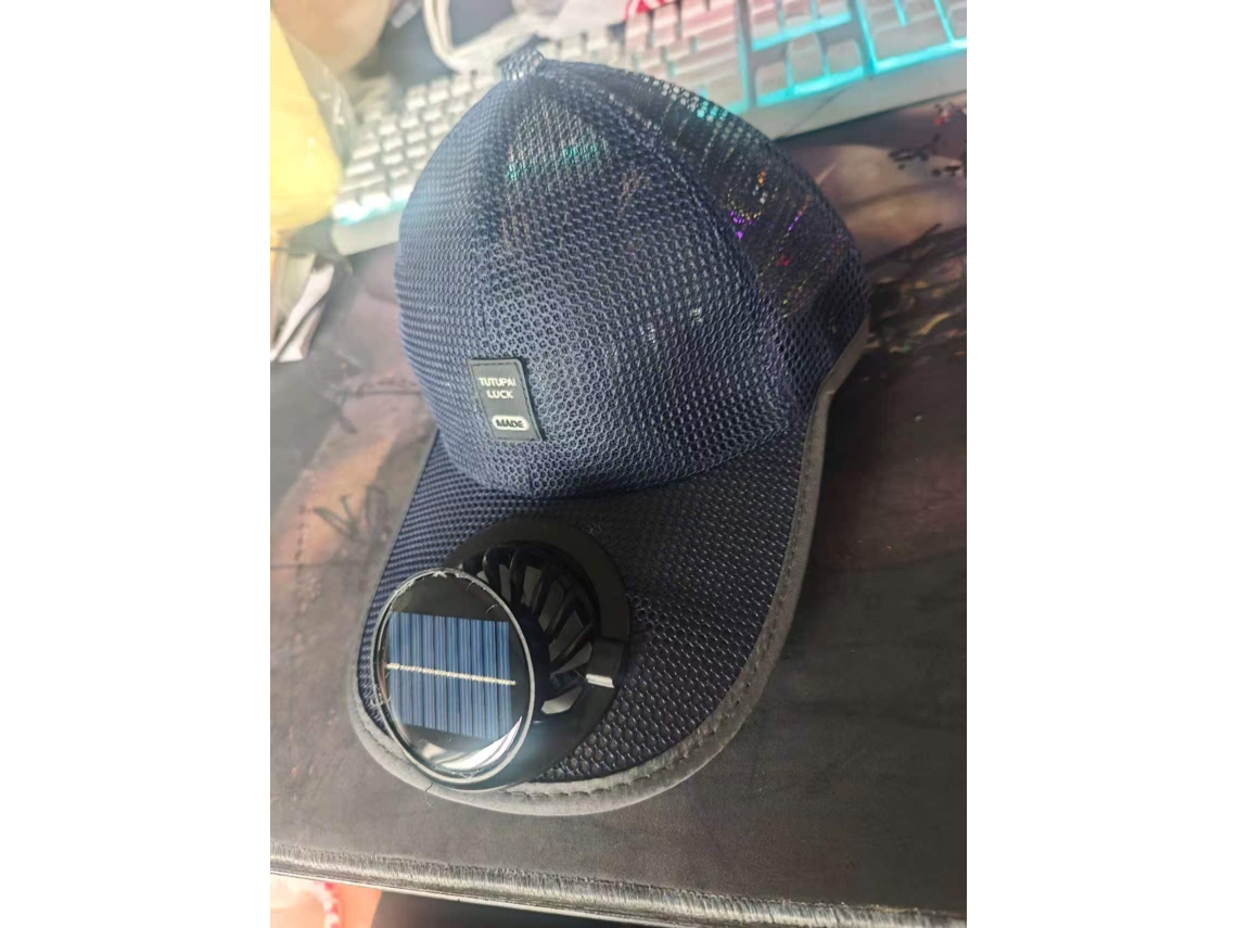 Sombrero Con Ventilador Y Energía Solar (azul Oscuro)