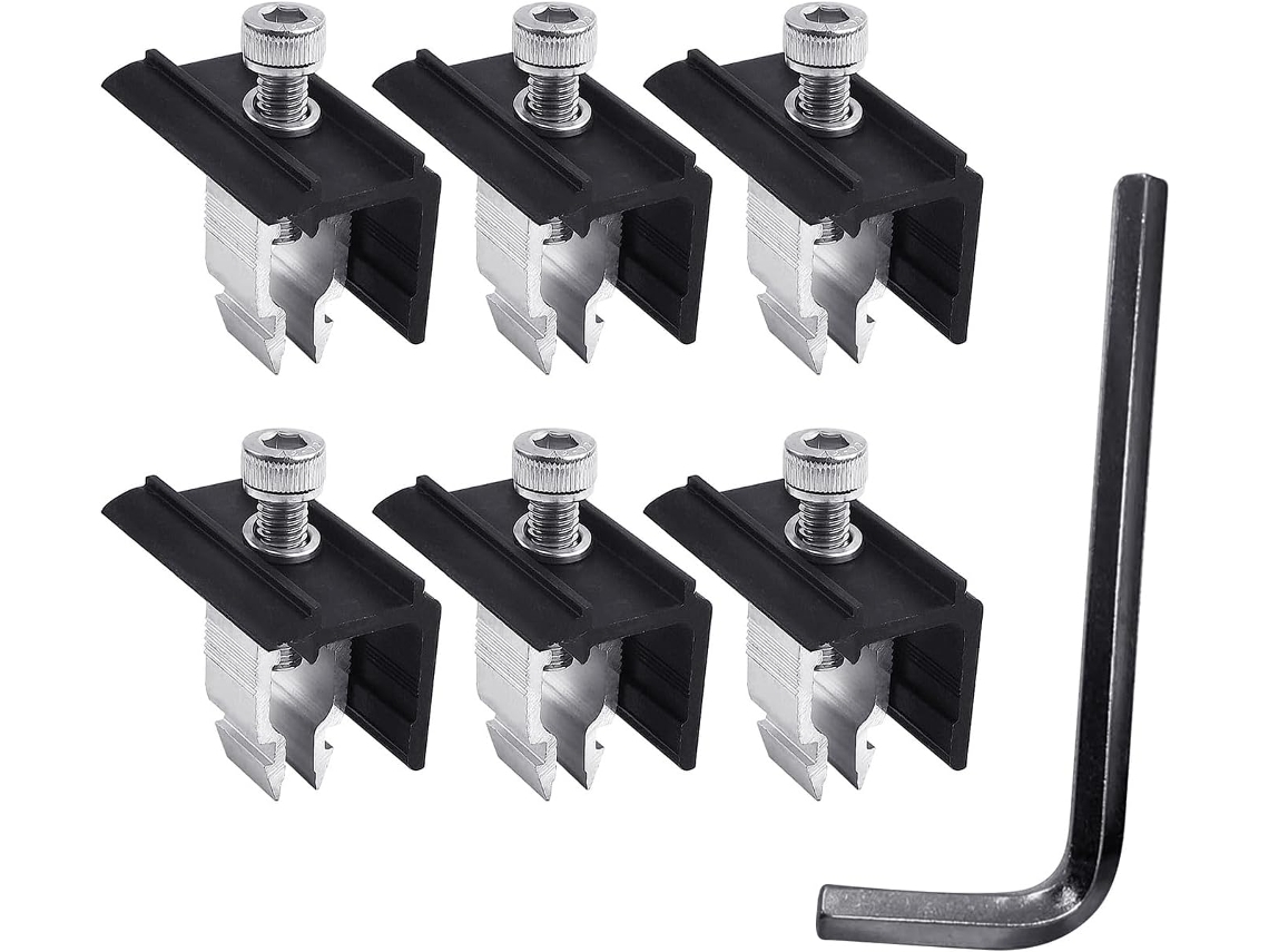 Paquete De 6 Soportes De Abrazadera De Extremo De Aluminio Para Panel Solar Para Uso Doméstico E Profissional