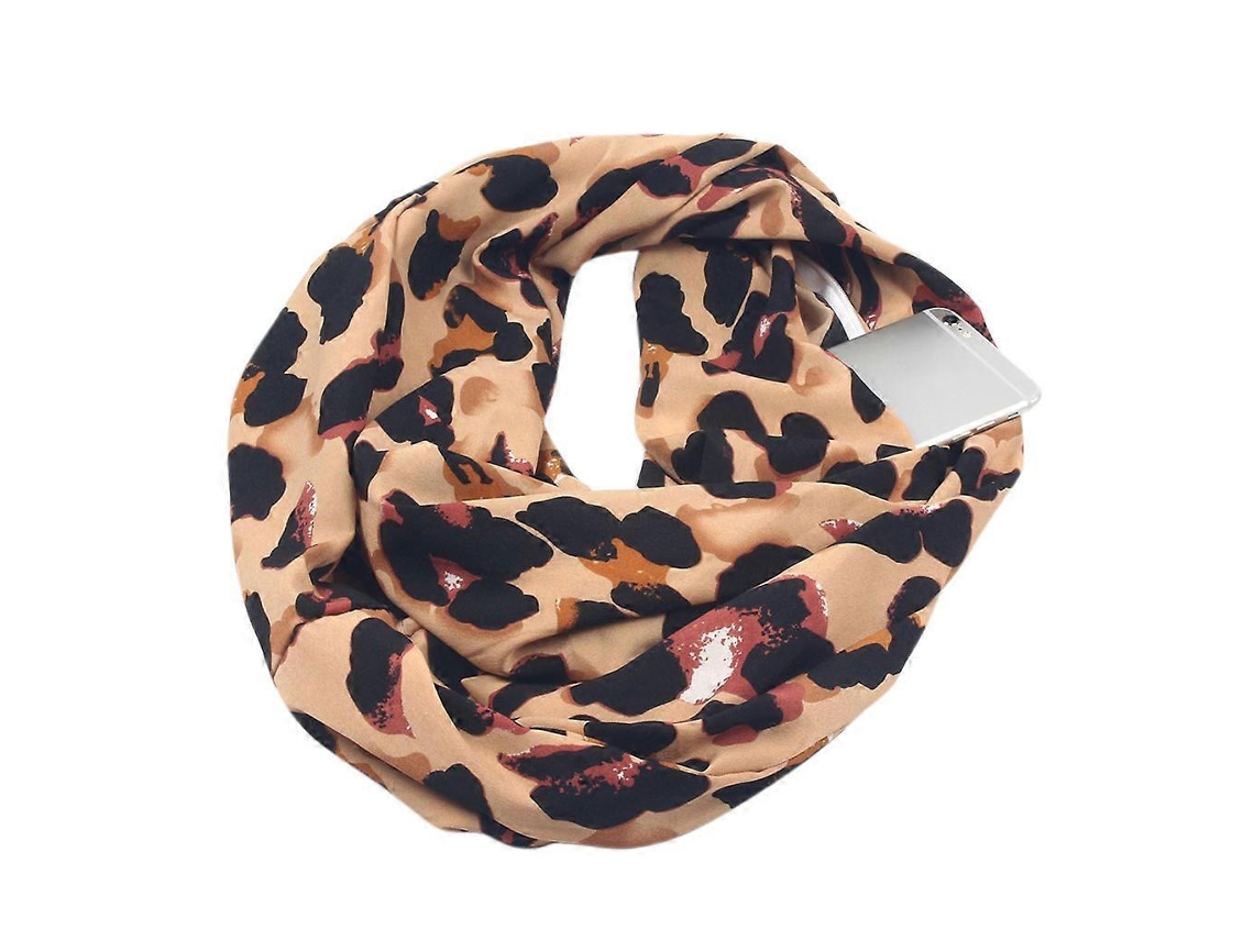GIECY Bolsillo con cremallera oculta de doble capa de 180 x 50 cm para bufanda con correa infinita