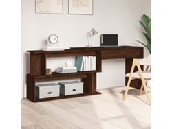 Escritorio | Mesa | Escritorio de esquina fabricado en madera de roble marrón.