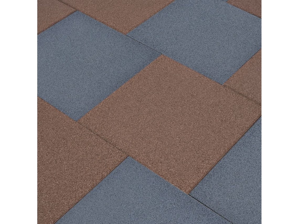 Losetas De Goma Protección De Caídas 18 Uds Gris 50x50x3 Cm