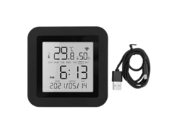 Higrômetro Termômetro Digital Lcd Com Armazenamento De Dados Plug Usb Preto