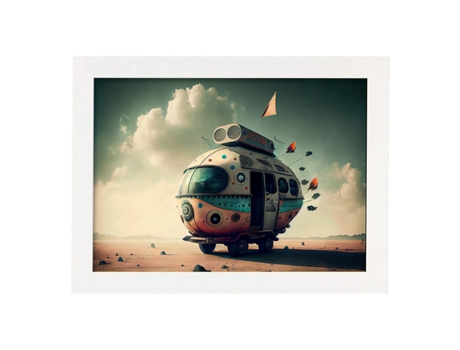 NACNIC Poster Casa Móvil En Estilo Surrealismo Cinematográfico Ilustraciones Y Grabados De Historieta Abstracta Y Artística A4 Marcos Blancos